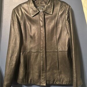 Jones New York Dark Leather Jacket